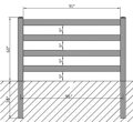 Plastová ohrada 4 příčky, výška 152,4cm, délka 2,4m - bílá