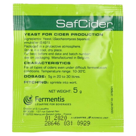 Sušené kvasnice SafCider 5 g
