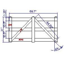 3 příčková branka včetně závěsů a zámků 137,16*121,92 cm